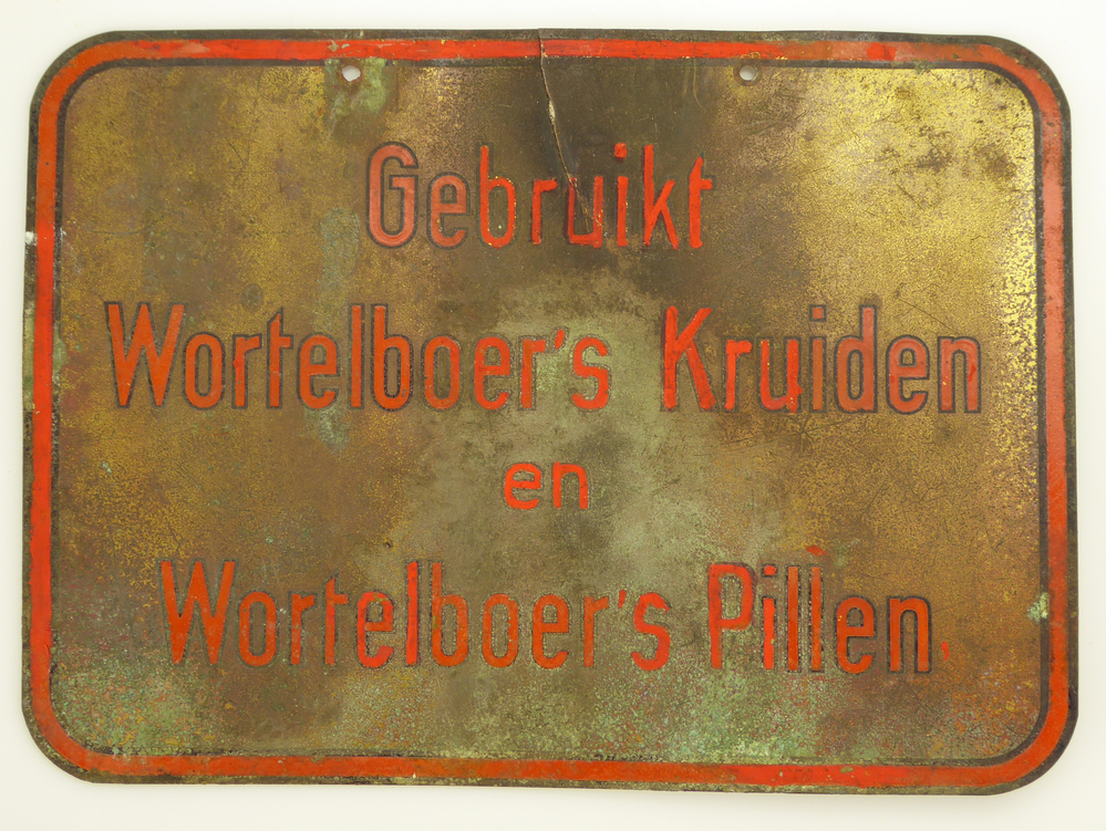 blikken reclameplaat voor Wortelboer's kruiden